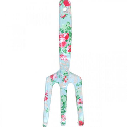 Artikel Metal håndrive, rive med rose motiv, mini rive L23cm