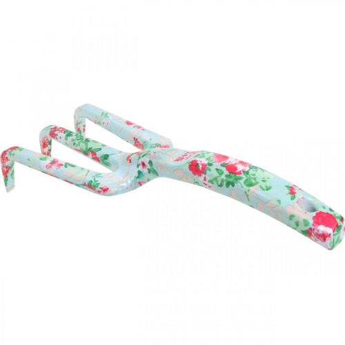 Artikel Metal håndrive, rive med rose motiv, mini rive L23cm