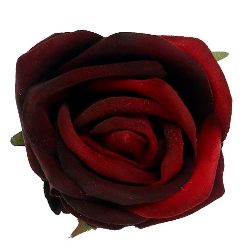 Floristik24 Rosehoved Ø6.5cm mørkerød 8stk