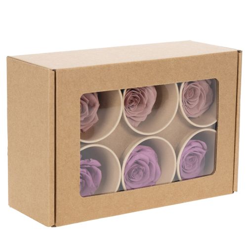 Artikel Konserverede rosenhoveder, romantisk gave, holdbare roser til særlige lejligheder, 5 cm, 6 stk.