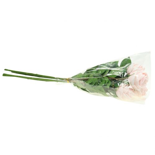 Floristik24 Rose buket blød pink 65cm 4 stk