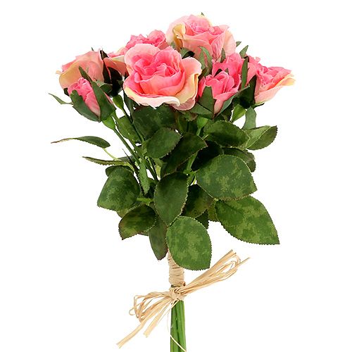 Rosebuket i lyserød L26cm 3stk