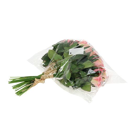 Floristik24 Rosebuket i lyserød L26cm 3stk