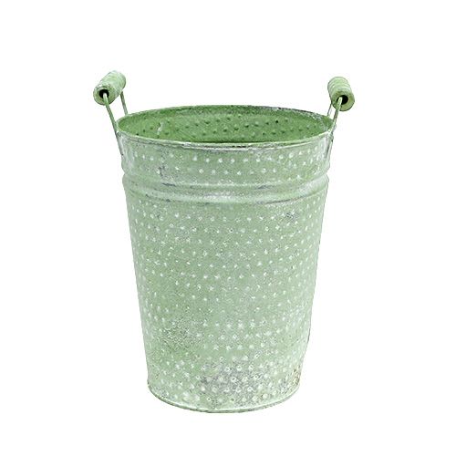 Floristik24 Metal rosenkrukke grøn Ø12cm H16cm