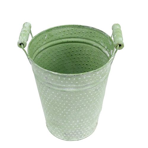 Floristik24 Metal rosenkrukke grøn Ø12cm H16cm