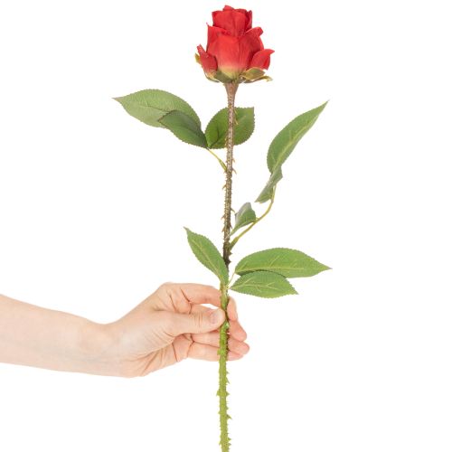 Rosegren silkeblomst kunstig rose rød 72 cm 3 stk | Floristik24.dk