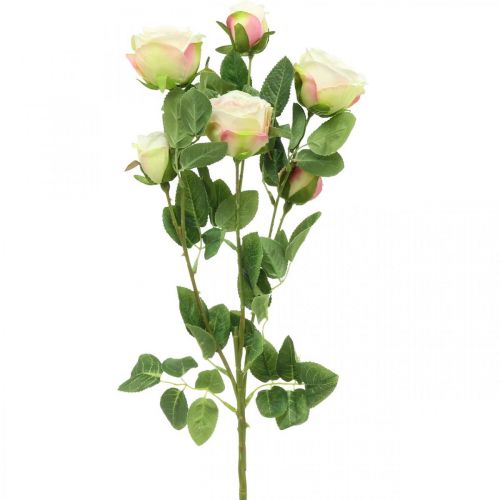 Rosengren, silkeroser, kunstgren pink, creme L66cm Ø3/5cm