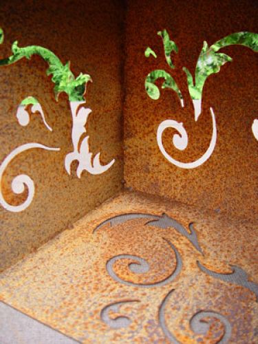 Floristik24 Barok terning lavet af rustent metal, 26 cm x 26 cm