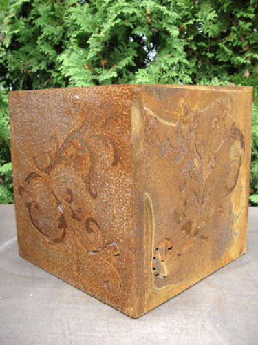 Floristik24 Barok terning lavet af rustent metal, 36 cm x 36 cm