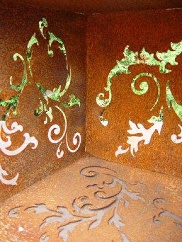 Floristik24 Barok terning lavet af rustent metal, 33 cm x 33 cm