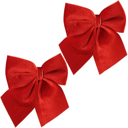 Artikel Rød fløjlssløjfe gavebånd 20×25 cm lys rød 2 stk.