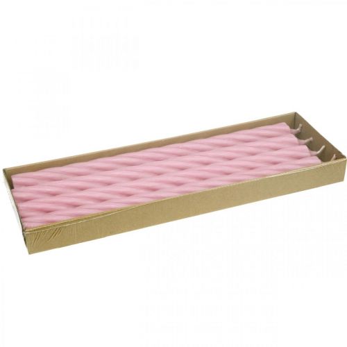 Artikel Rustikke stearinlys pindelys farvet pink 350/28mm 4 stk
