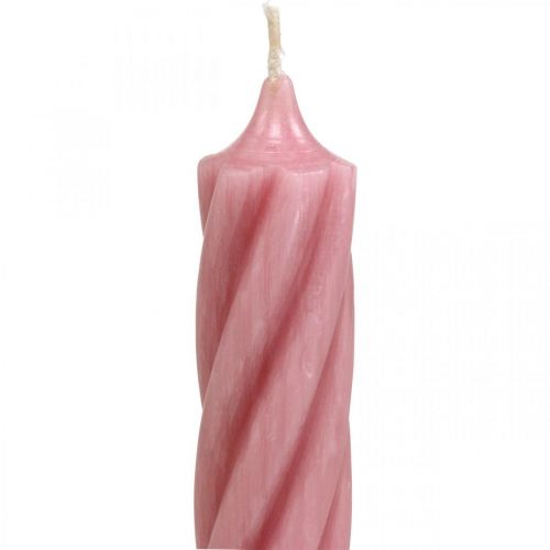 Artikel Rustikke stearinlys pindelys farvet pink 350/28mm 4 stk