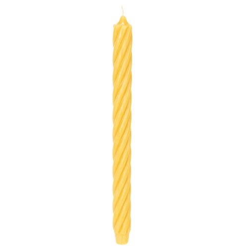Rustic Twist Candles, høje koniske lys, ensfarvede gule, 350/28 mm, 4 stk. købe | Floristik24.dk