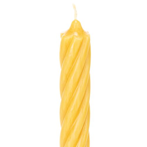 Rustic Twist Candles, høje koniske lys, ensfarvede gule, 350/28 mm, 4 stk. | Floristik24.dk