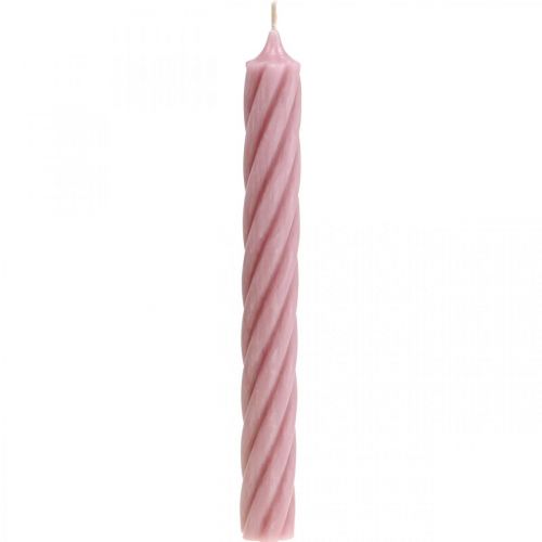 Floristik24 Rustikke stearinlys pindelys farvet pink 250/28mm 4 stk