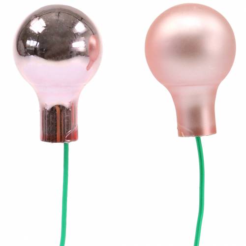 Floristik24 Spejlbær pink mat/blank 1,5cm 140p
