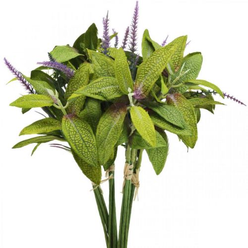 Kunstig salvie bundt, silke blomster, salvie grene kunstig viol L26cm 4 stk.