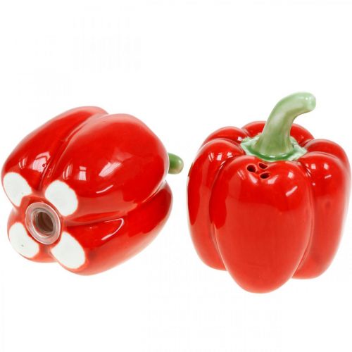 Floristik24 Spice shaker paprika, keramisk dekoration, peber og salt shaker sæt, borddekoration, Ø6cm
