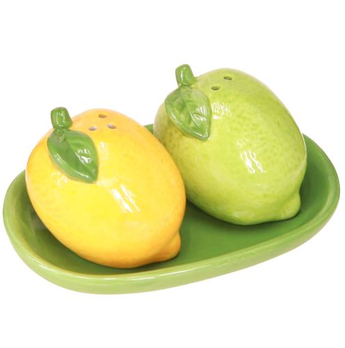 Salt og peber shaker keramisk dekoration citron lime 13×8cm