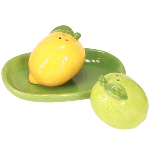 Artikel Salt og peber shaker keramisk dekoration citron lime 13×8cm