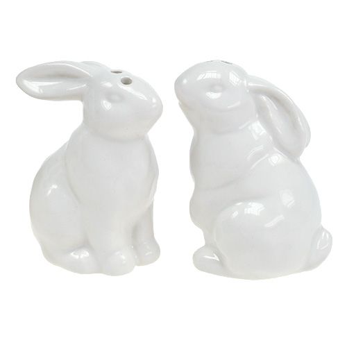 Floristik24 Salt og peber shaker kanin hvid 1 stk