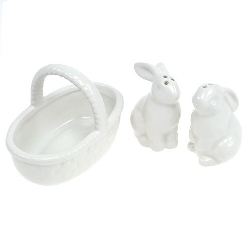 Floristik24 Salt og peber shaker kanin hvid 1 stk