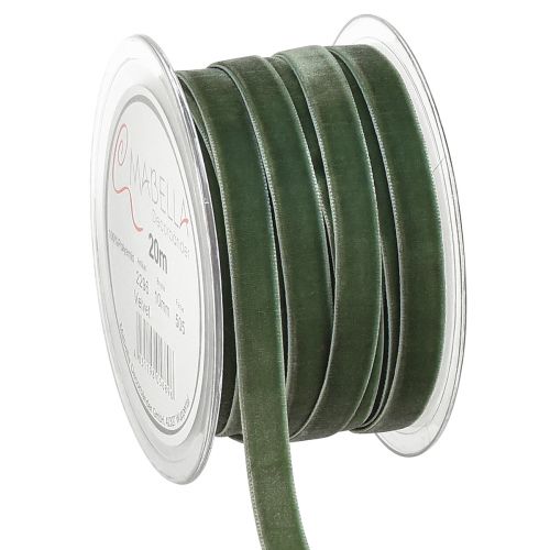 Fløjlsbånd gavebånd pyntebånd grøn B10mm 20m