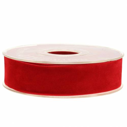 Artikel Fløjlsbånd rød 25mm 7m