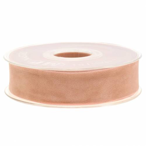 Artikel Fløjlsbånd laks 25mm 7m