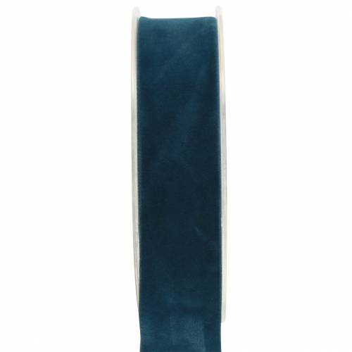 Fløjlsbånd blå 25mm 7m