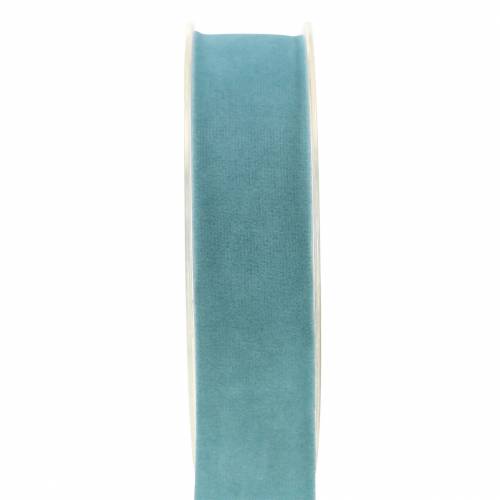 Floristik24 Fløjlsbånd blå 25mm 7m