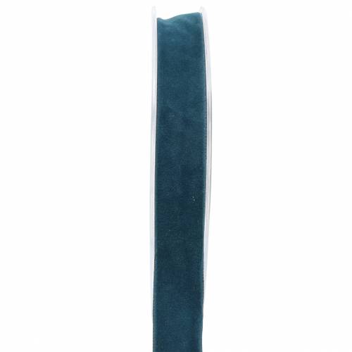 Floristik24 Fløjlsbånd blå 15mm 7m