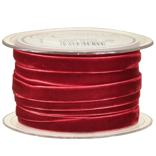 Artikel Fløjlsbånd dekorative bånd Fløjlsbånd Bordeaux 10mm 20m