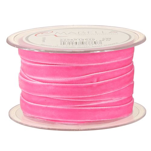 Artikel Fløjlsbånd dekorativt bånd gavebånd fløjl pink 10mm 20m