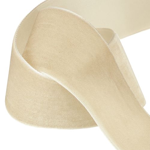 Artikel Fløjlsbånd dekorativt bånd fløjls gavebånd beige 40mm 8m