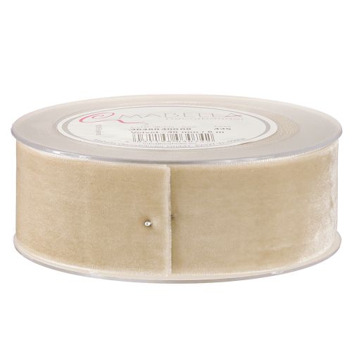 Artikel Fløjlsbånd dekorativt bånd fløjls gavebånd beige 40mm 8m