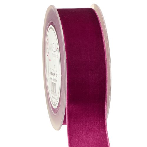Fløjlsbånd dekorativt bånd fløjls gavebånd Erika 40mm 8m