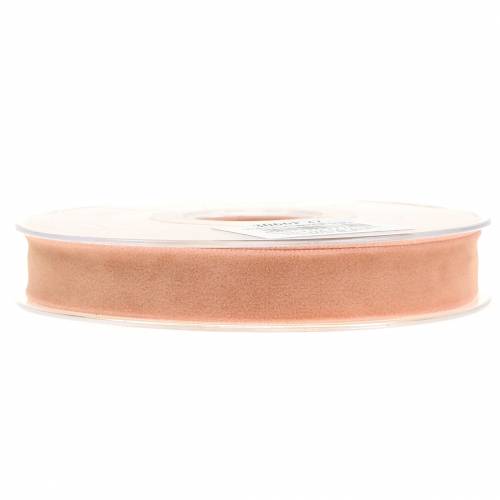 Artikel Fløjlsbånd laks 15mm 7m