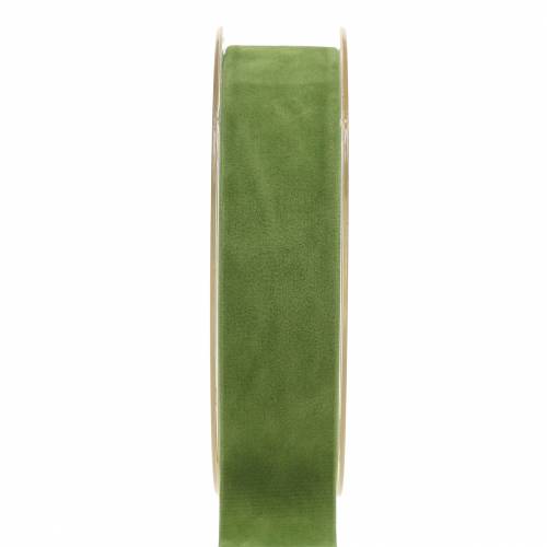 Floristik24 Fløjlsbånd grønt 25mm 7m