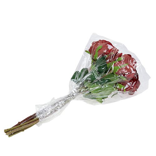 Artikel Fløjlsrose Rød Ø8cm L45cm 6 stk