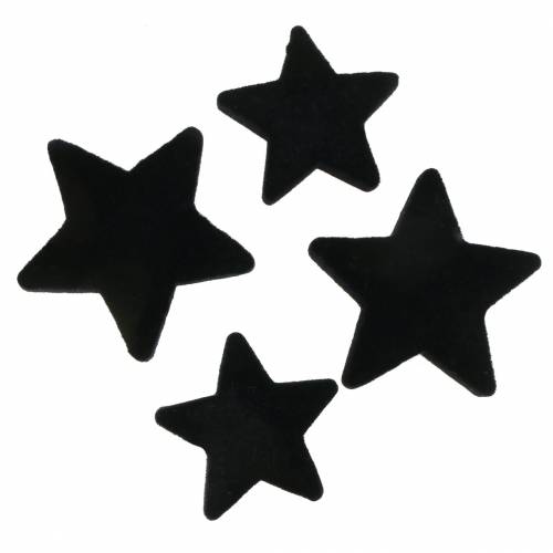 Floristik24 Scatter dekoration stjerner fløjlssort 4/5cm 40 stk