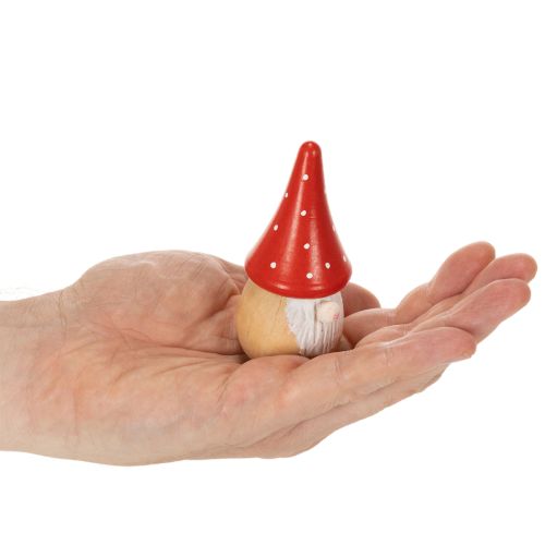 Mini-nissefigur med fluesvamp borddekoration 10 cm 6 stk. | Floristik24.dk