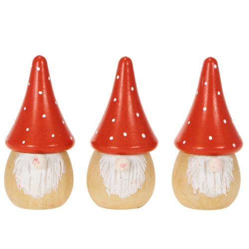Mini-nissefigur med fluesvamp borddekoration 10 cm 6 stk. | Floristik24.dk