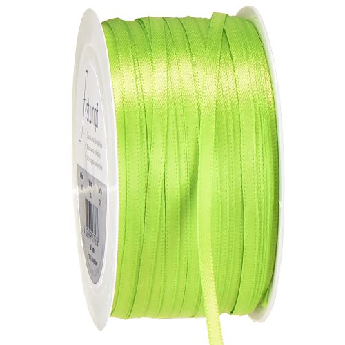 Satinbånd gavebånd lysegrøn dobbelt satin 3mm 50m