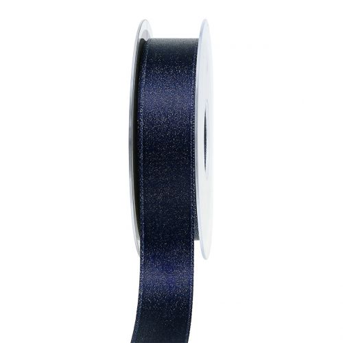 Floristik24 Satinbånd med glimmerblå 25mm 20m
