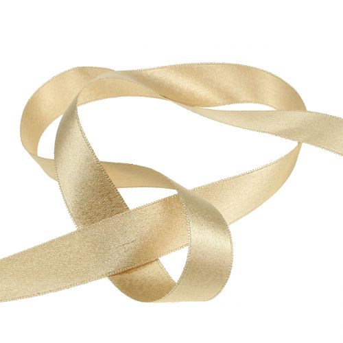 Floristik24 Satinbånd med glimmer guld 25mm 20m