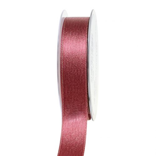 Satinbånd med glimmer pink 25mm 20m