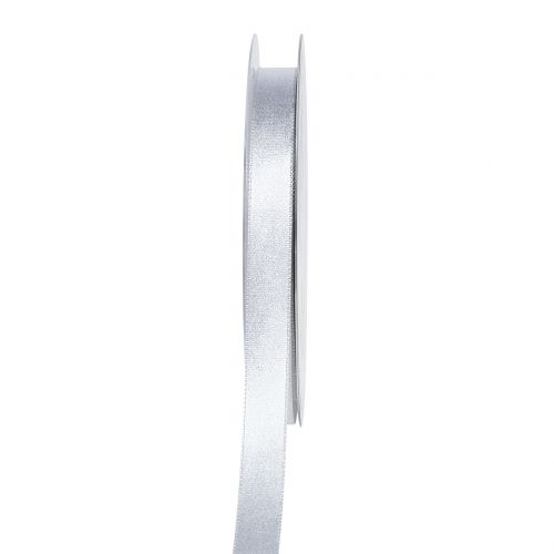 Floristik24 Satinbånd med glimmer sølv 10mm 20m