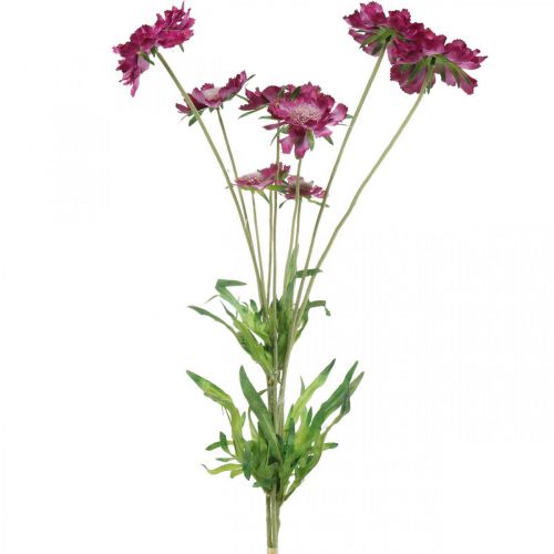 Scabious kunstig blomst pink sommerblomst H64cm bundt af 3 stk